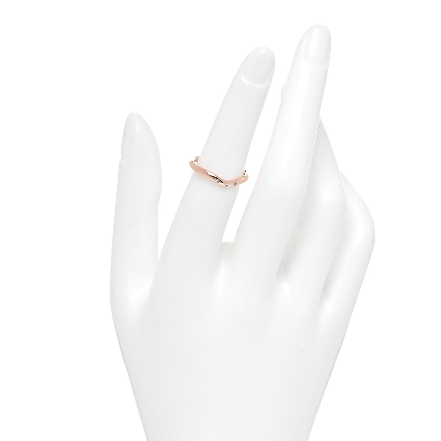 18K Rose Gold Diamond Elsa Peretti Wedding Band Ring 50 5.5