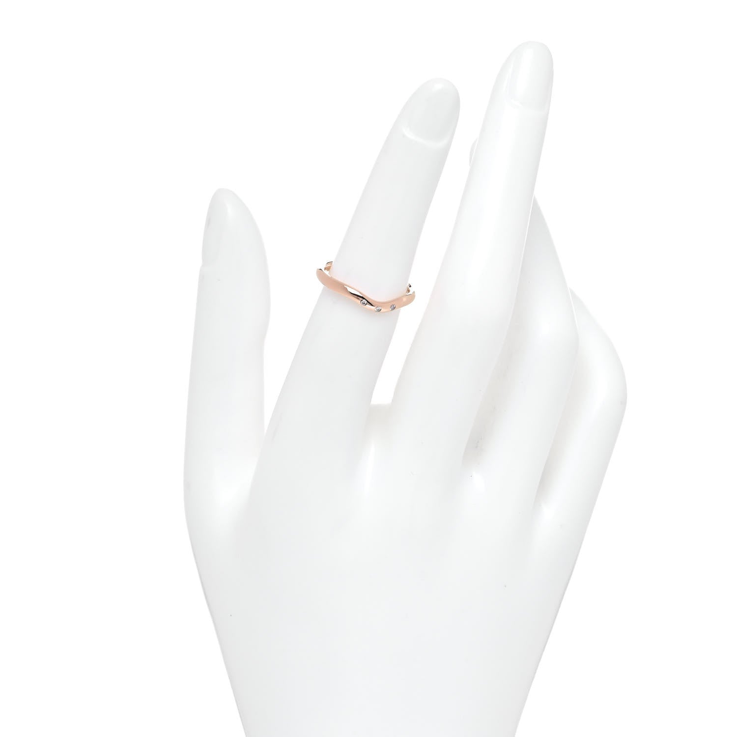 Tiffany 18K Rose Gold Diamond Elsa Peretti Wedding Band Ring 50 5.5 4 of 8