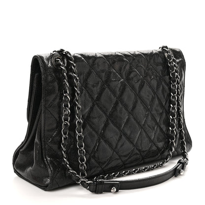Chanel Crumpled Grained Calfskin Jumbo CC Crave Flap Black 3 of 11