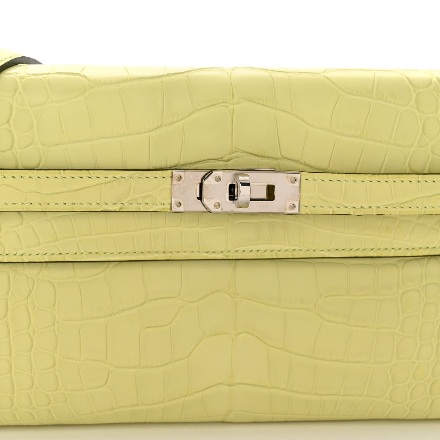 Matte Alligator Kelly To Go Wallet Jaune Bourgeon