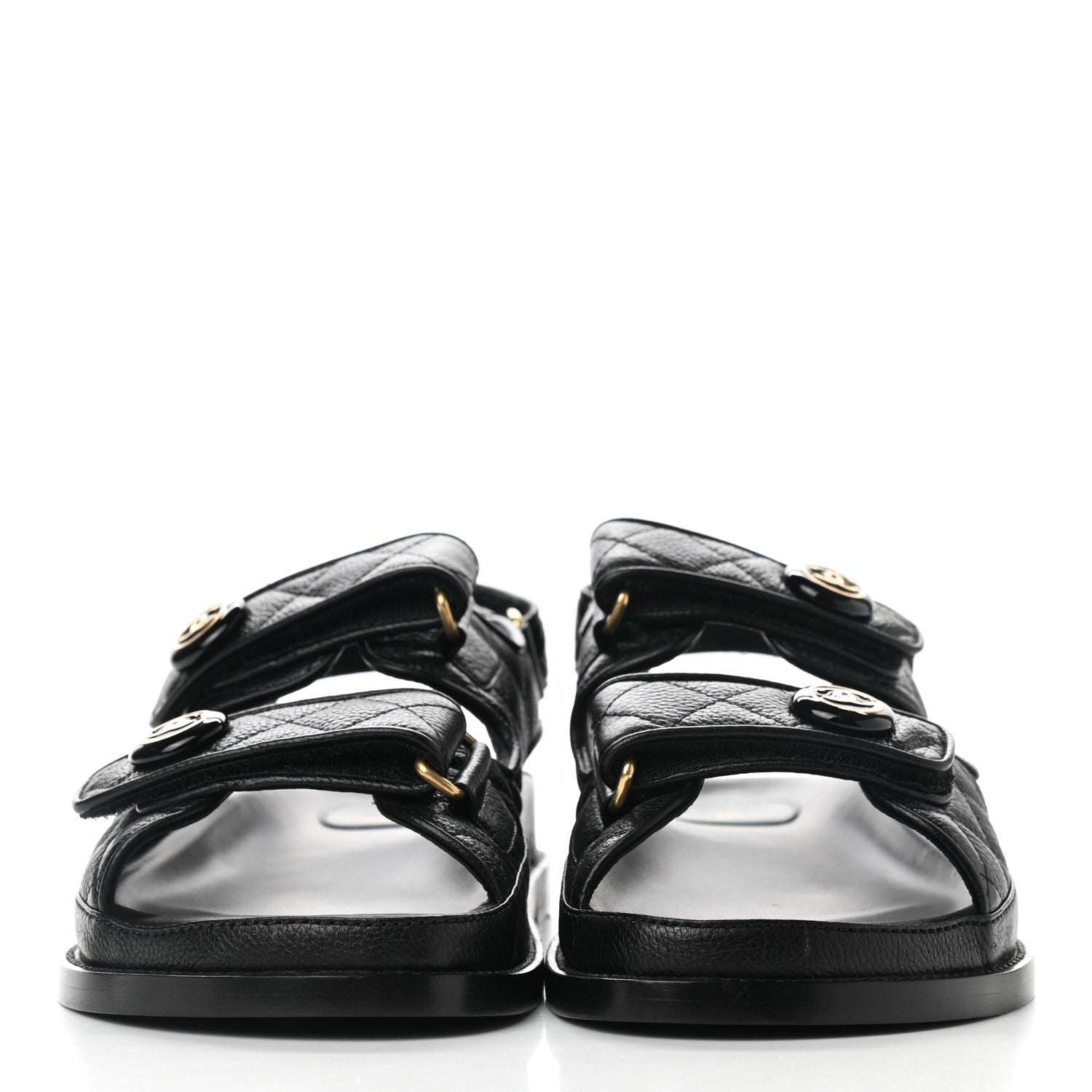 Chanel Velcro Dad Sandals 38 Black 2 of 9