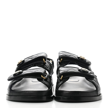 Chanel Velcro Dad Sandals 38 Black 2 of 9