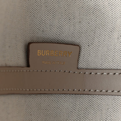 Burberry Canvas Calfskin Medium Check Beach Tote Dusty Sand 8 of 10