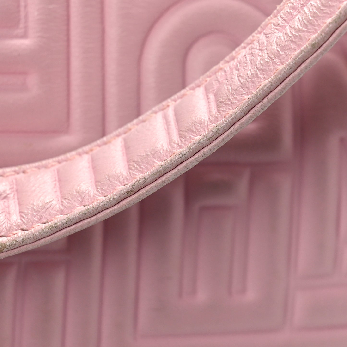 Nappa Logo Embossed Baguette Pink