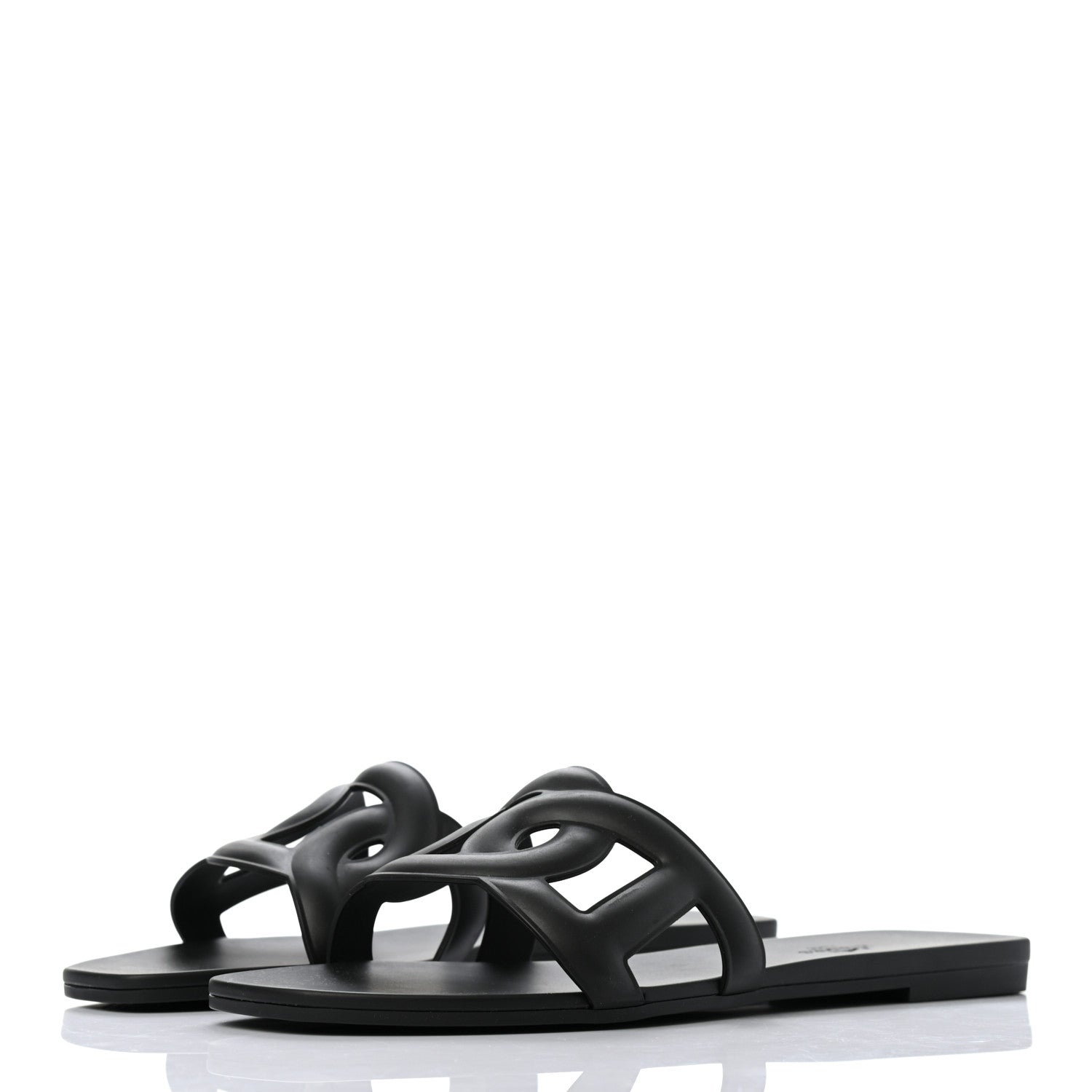 Hermes Rubber Aloha Sandals 40 Black 3 of 8