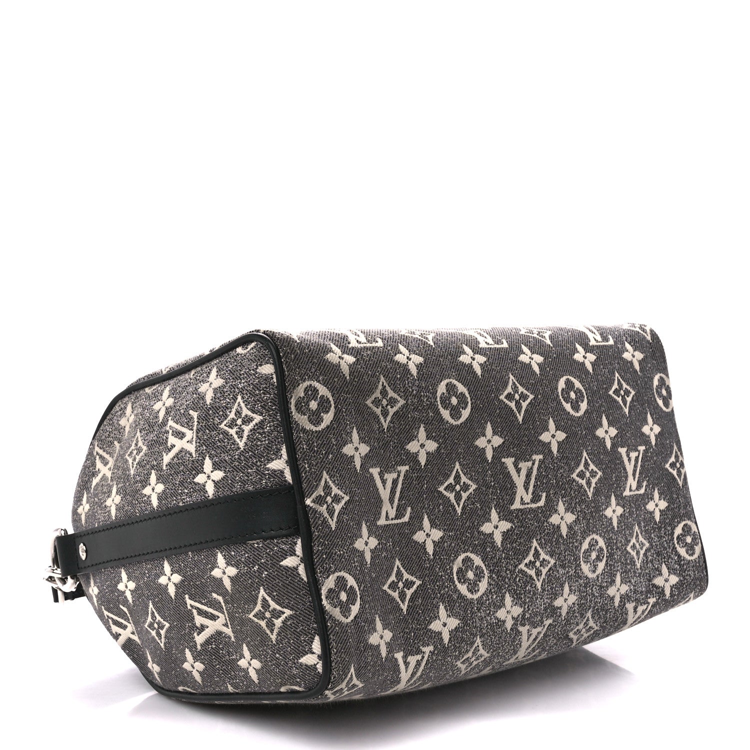 Louis Vuitton Denim Monogram Jacquard Speedy Bandouliere 25 Black 4 of 11