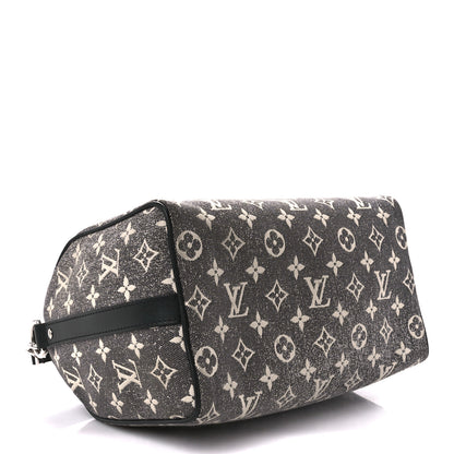 Louis Vuitton Denim Monogram Jacquard Speedy Bandouliere 25 Black 4 of 11