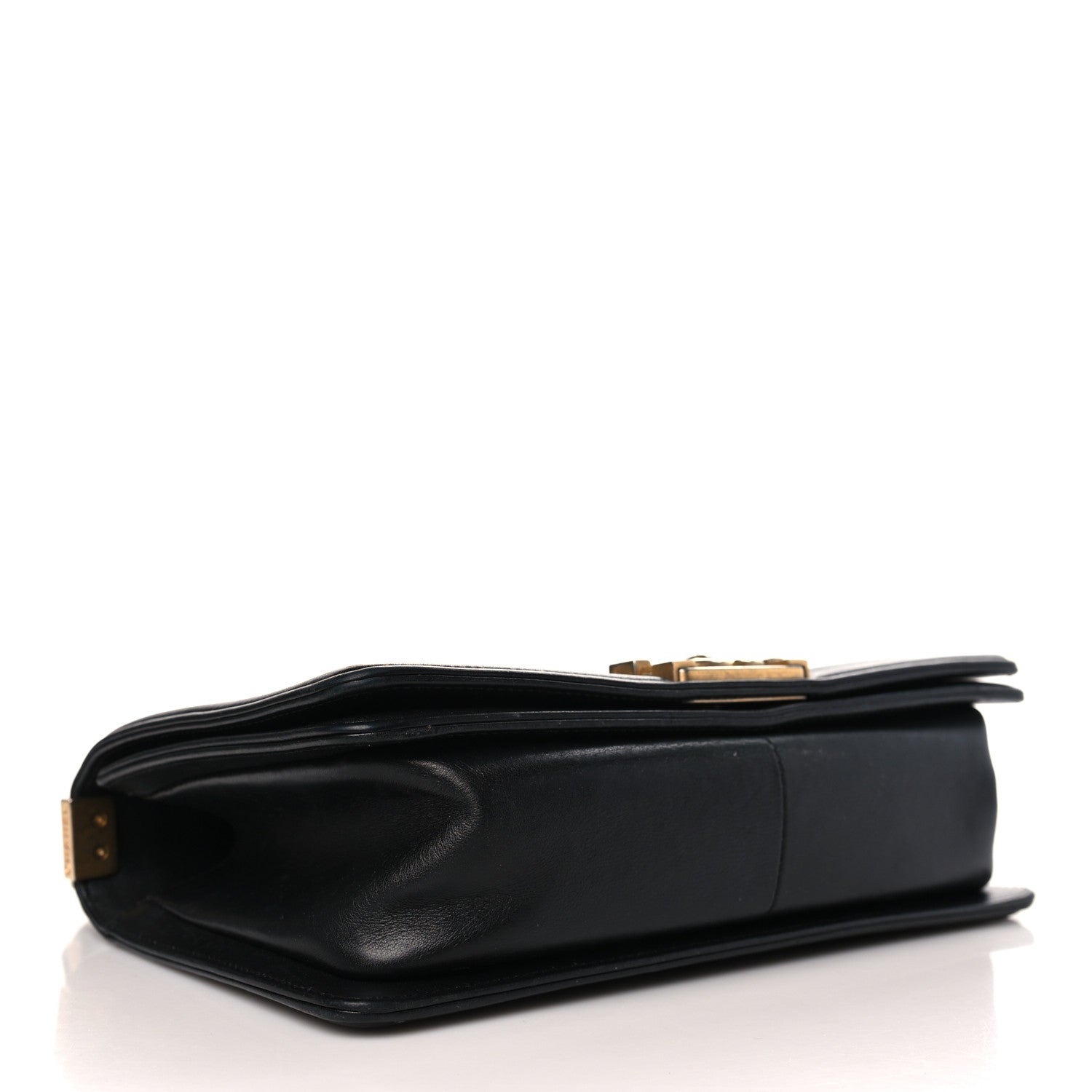 Chanel Metallic Crumpled Goatskin Medium Boy Flap Black Gold 4 of 11