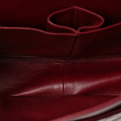 Chanel Striated Patent Quilted Jumbo Double Flap Burgundy 5 of 9