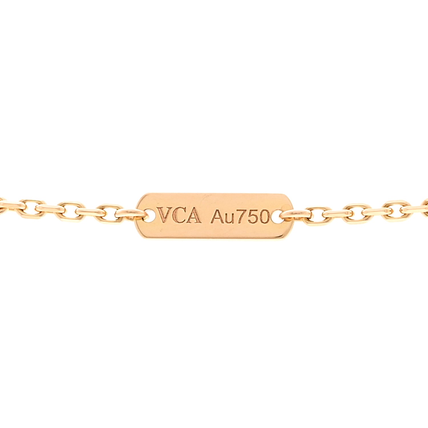 Van Cleef & Arpels 18K Rose Gold Diamond Bulls Eye Vintage Alhambra Pendant Necklace 5 of 6