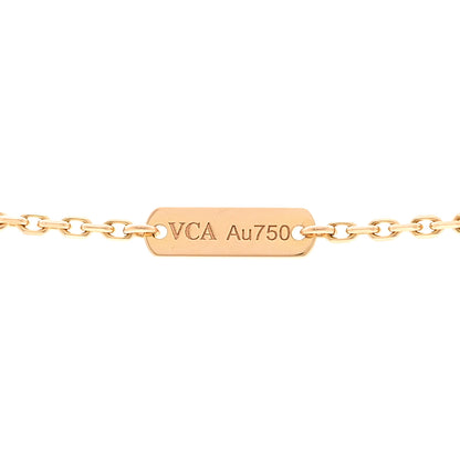 Van Cleef & Arpels 18K Rose Gold Diamond Bulls Eye Vintage Alhambra Pendant Necklace 5 of 6
