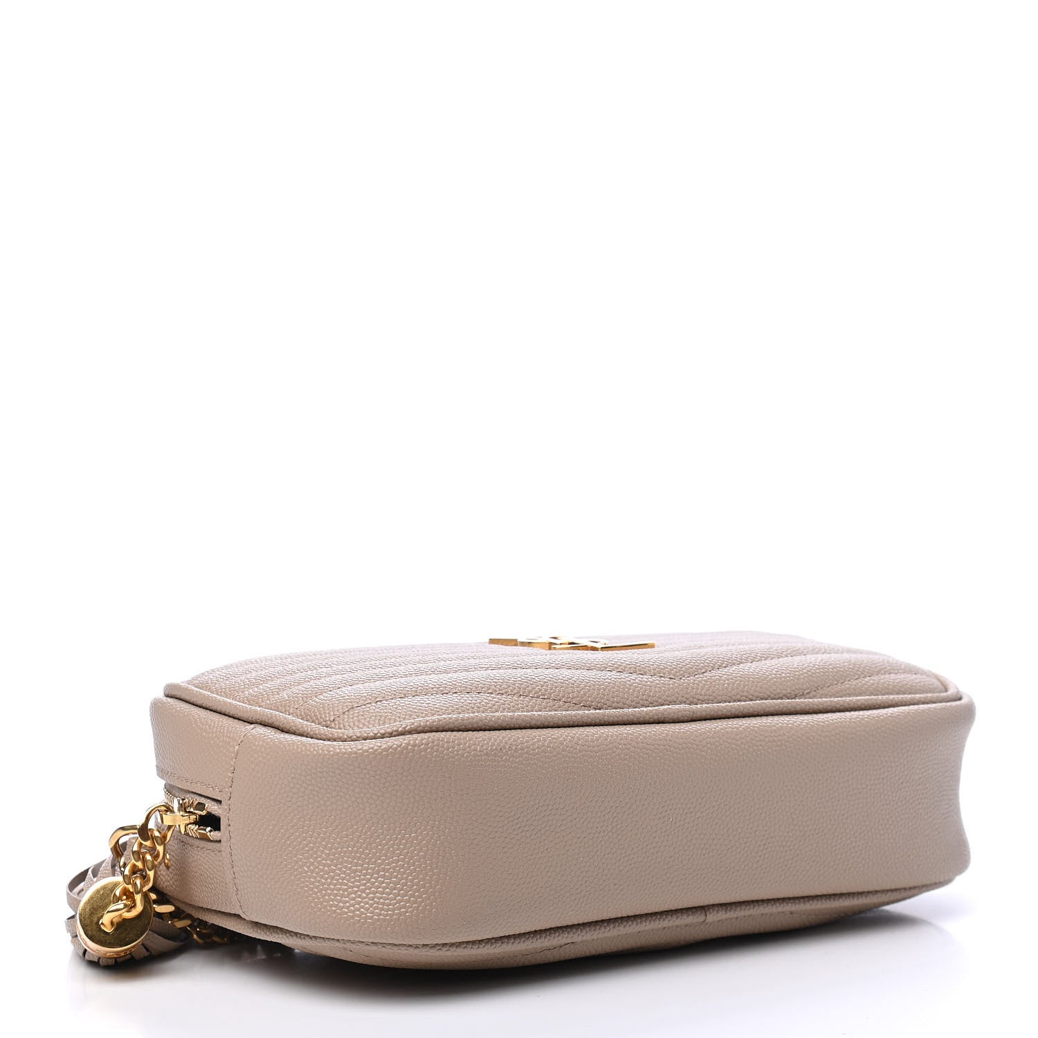 Saint Laurent Grain De Poudre Matelasse Monogram Mini Lou Camera Bag Dark Beige 3 of 4