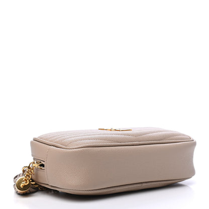 Saint Laurent Grain De Poudre Matelasse Monogram Mini Lou Camera Bag Dark Beige 3 of 4