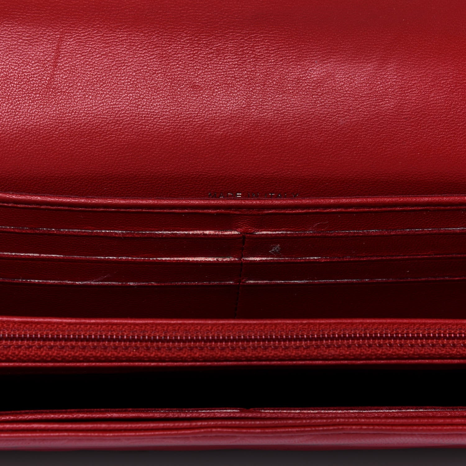 Chanel Lambskin Camellia Embossed Flap Wallet Red 9 of 21