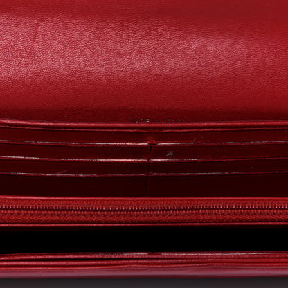 Chanel Lambskin Camellia Embossed Flap Wallet Red 9 of 21