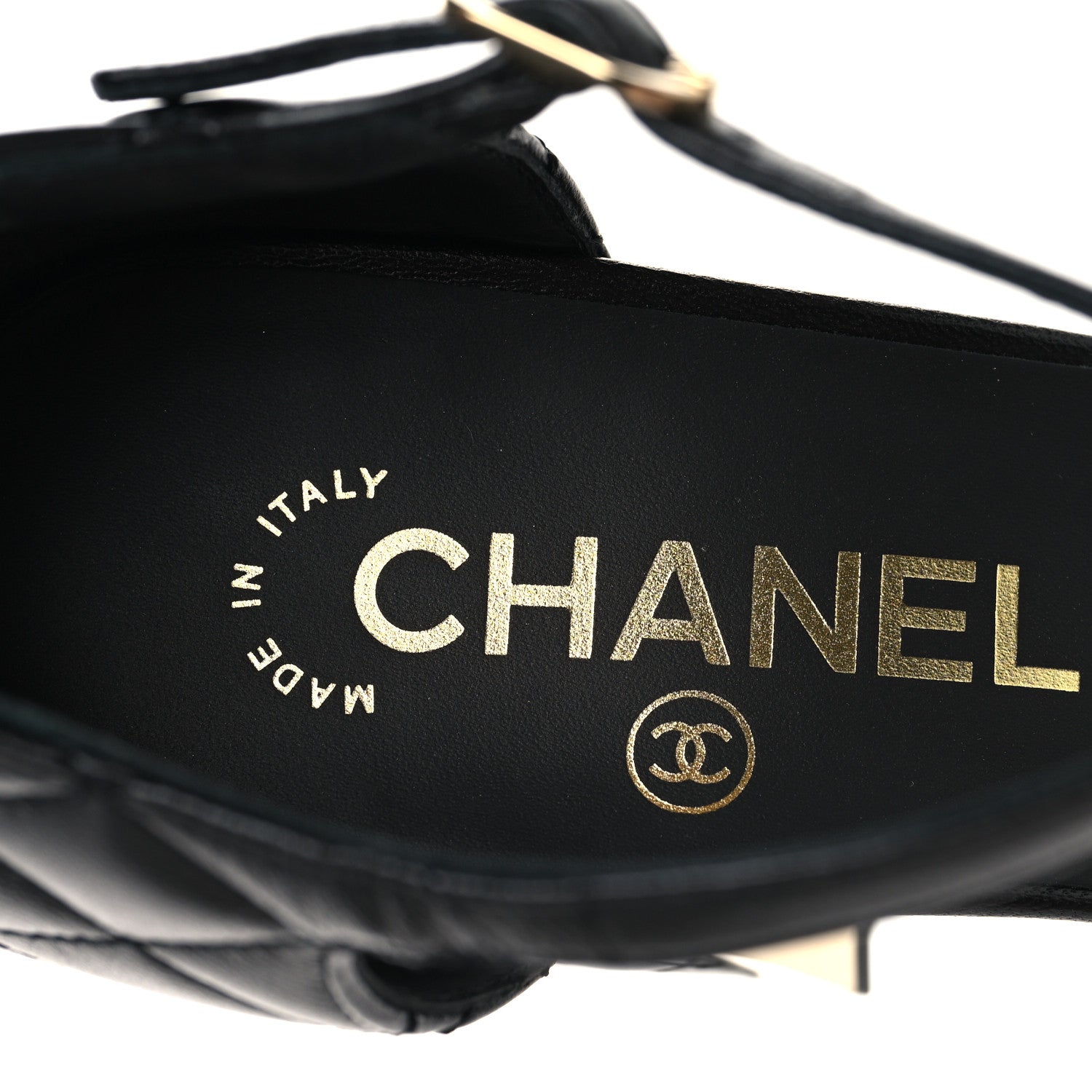 Chanel Lambskin Quilted Cap Toe Mary Jane Pumps 37.5 Black 9 of 10