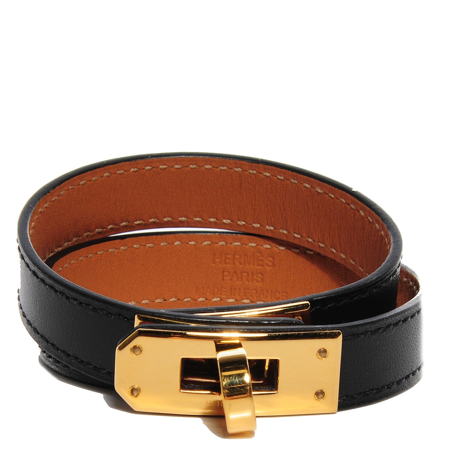 Hermes Chamonix Kelly Double Tour Bracelet S Black 1 of 7