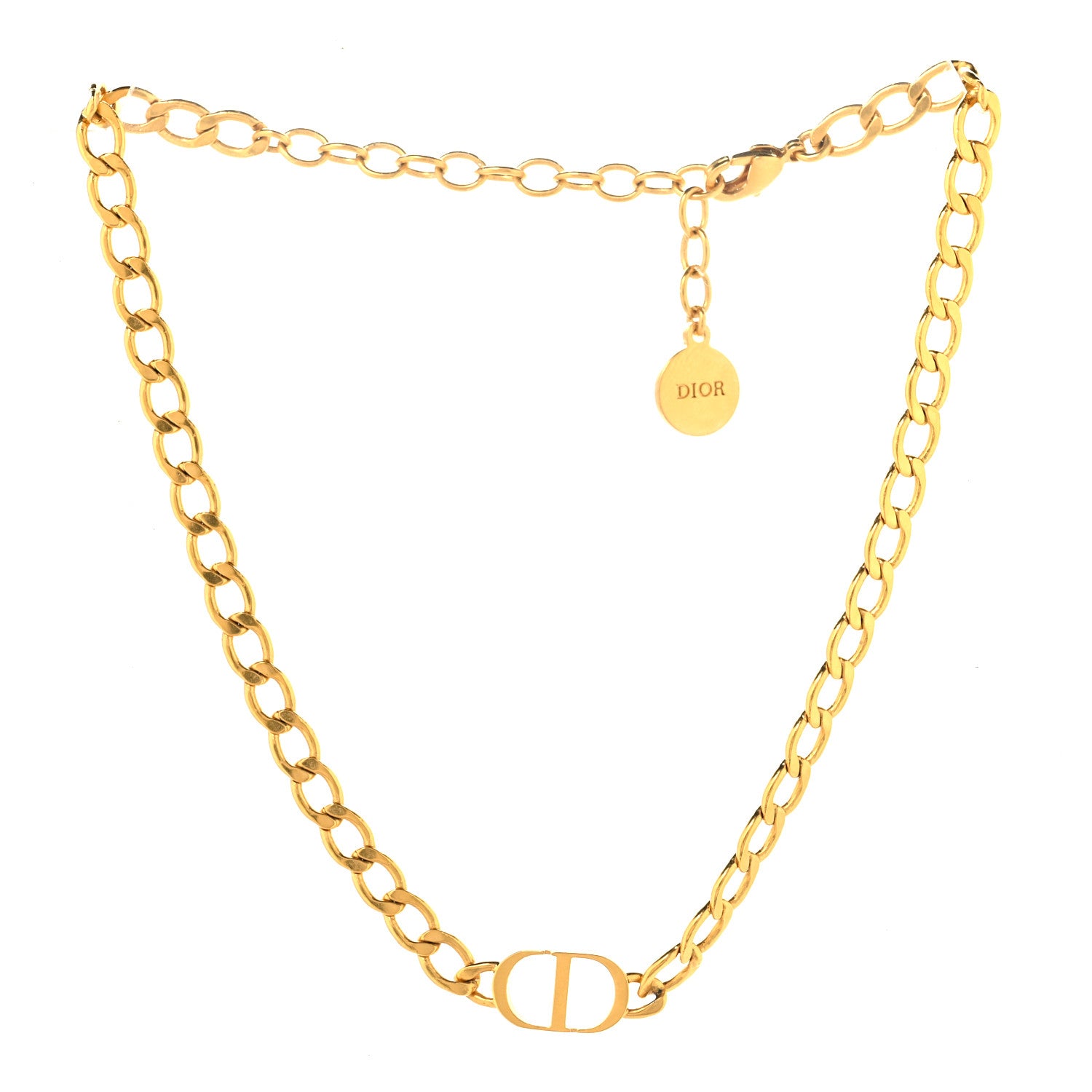 Christian Dior Metal Petit CD Choker Necklace Gold 3 of 4