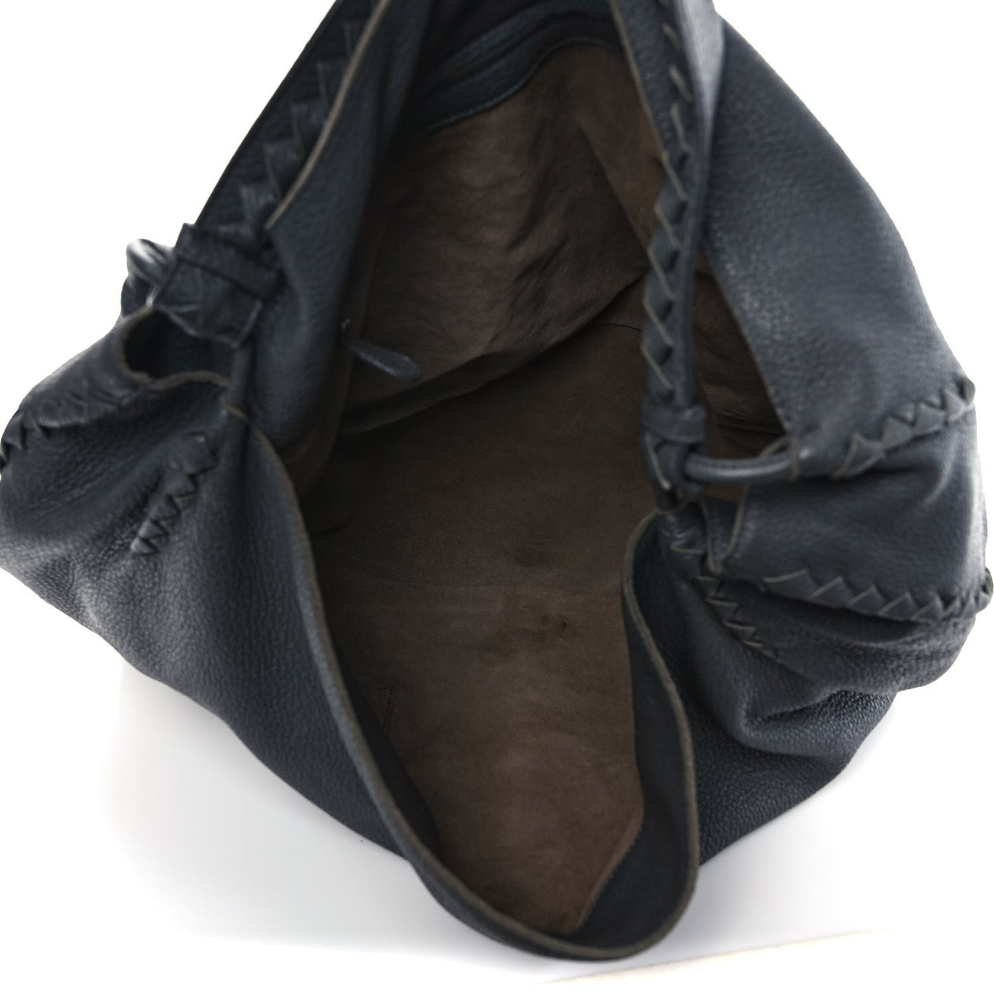 Washed Cervo Deerskin Shoulder Bag New Light Grey