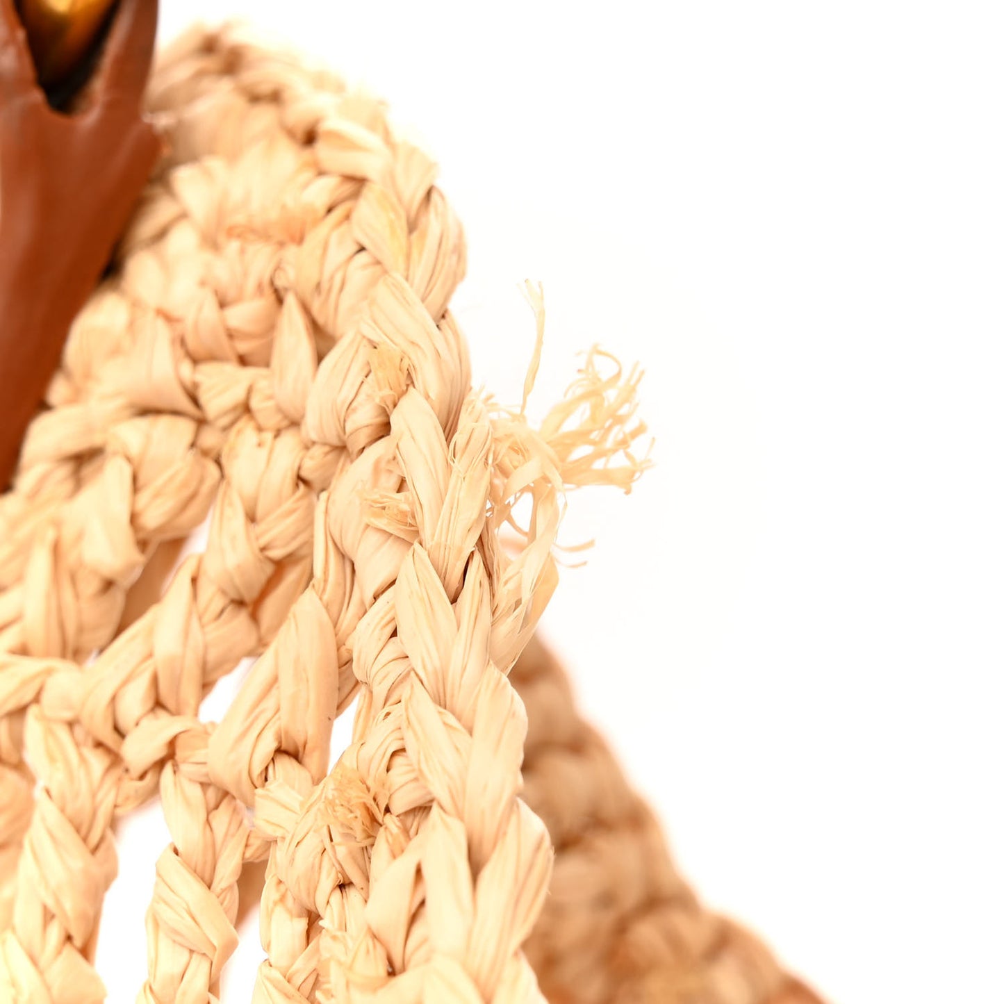 Raffia Calfskin Oxalis Shoulder Bag Naturale
