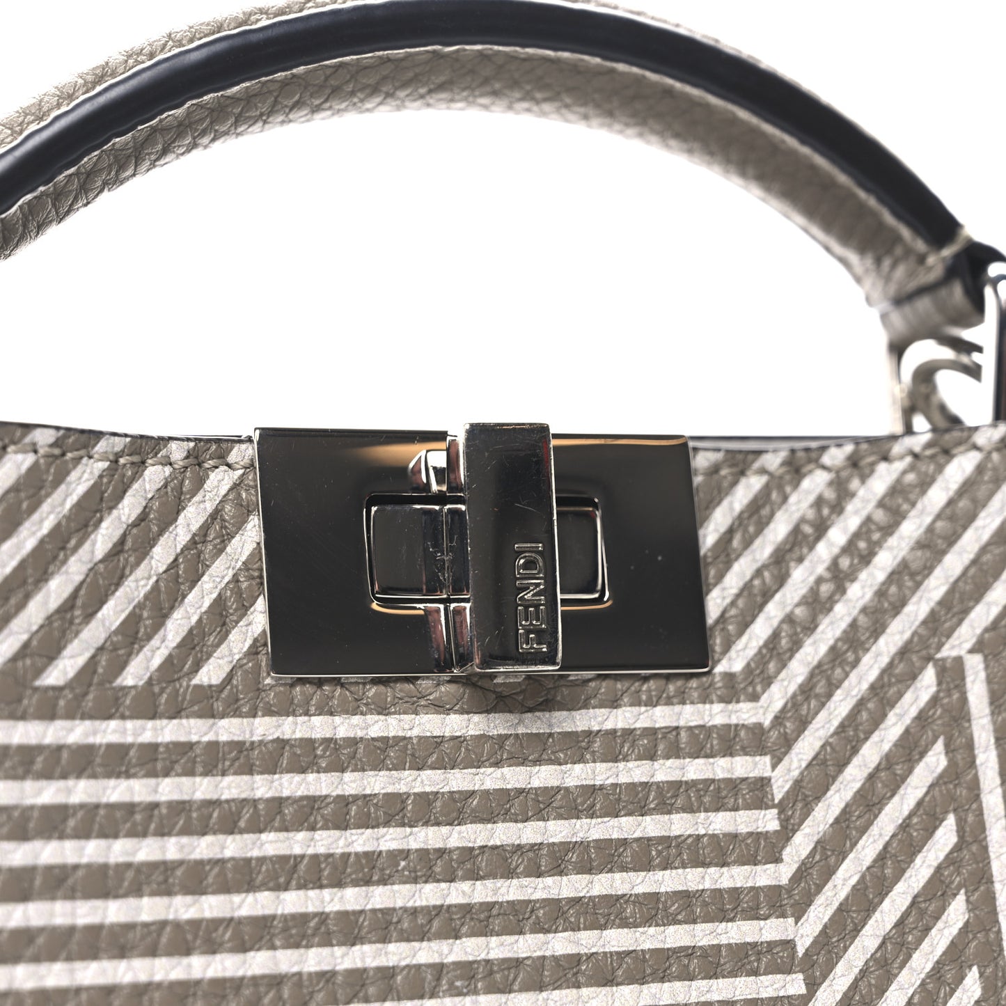 Cuoio Romano Striped Macro FF Bicolor Mini Peekaboo I SEE U Satchel Ghianda