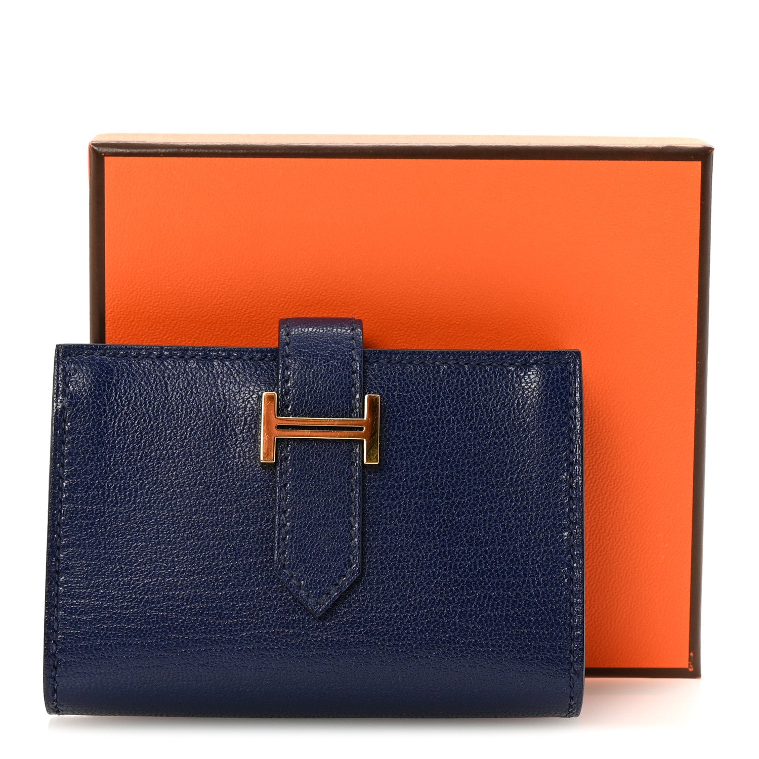 Hermes Chevre Mysore Mini Bearn Wallet Bleu Saphir 7 of 7