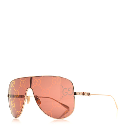 Gucci Metal Mask Sunglasses GG1436S Red Gold 1 of 9