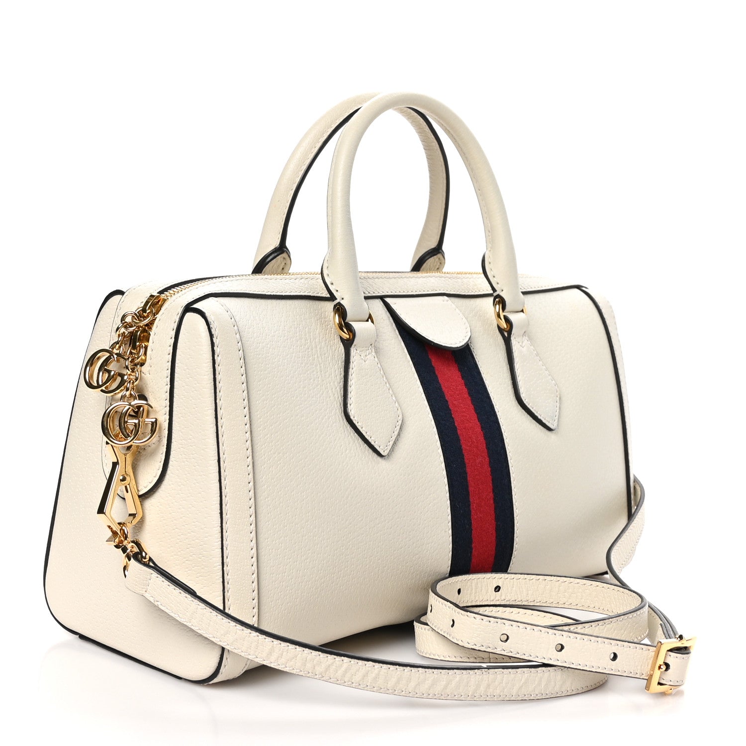 Gucci Suede Patent GG Web Medium Ophidia Boston Mystic White 3 of 10