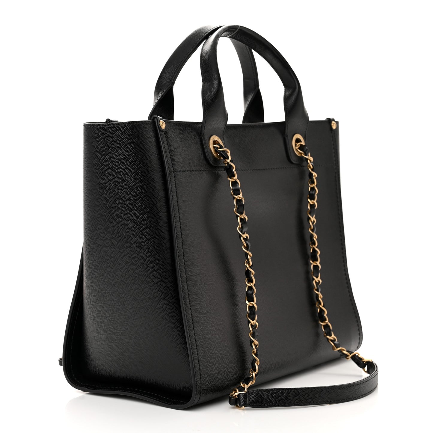 Caviar Small Studded Deauville Tote Black