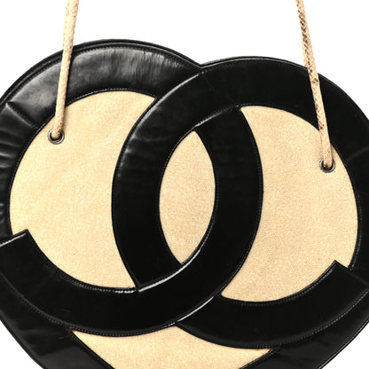 Chanel Patent Terry Cloth CC Heart Shoulder Bag Black 8 of 14