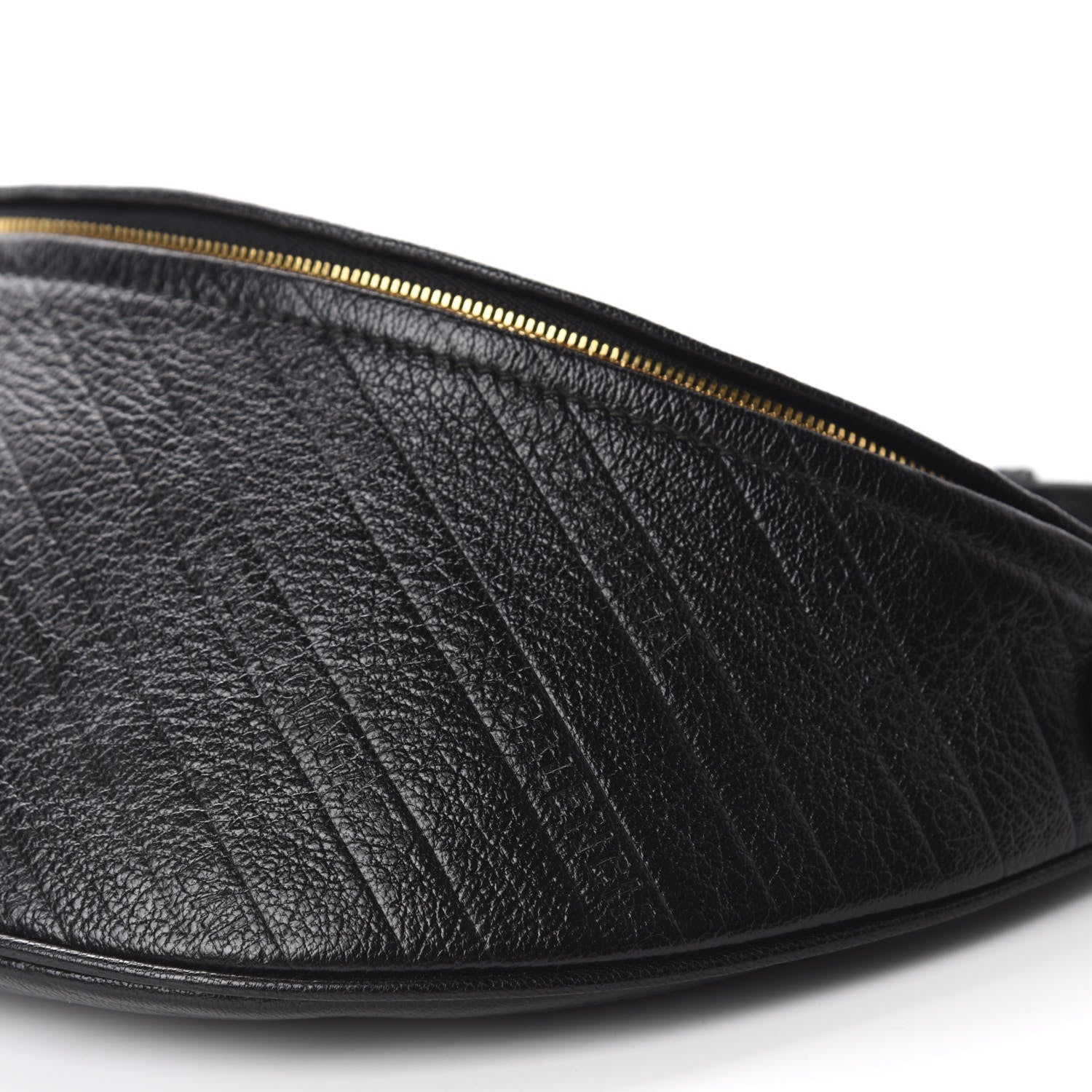 Balenciaga Shiny Goatskin Allover Logo Embossed XS Souvenir Belt Bag Black 7 of 9
