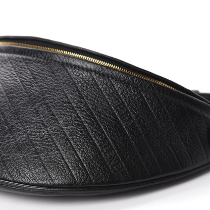 Balenciaga Shiny Goatskin Allover Logo Embossed XS Souvenir Belt Bag Black 7 of 9