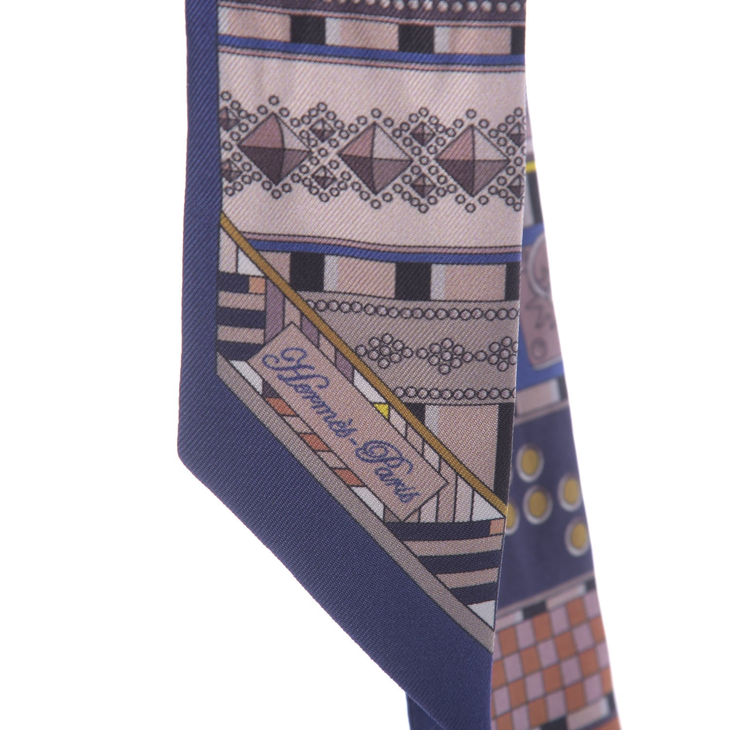 Hermes Silk Colliers de Chiens Twilly Encre Bois De Rose Bleu 4 of 4