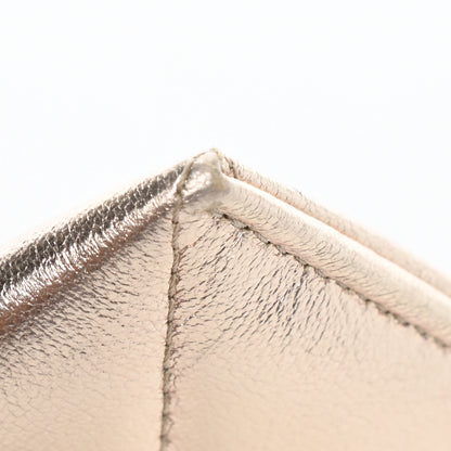 Chanel Metallic Goatskin Quilted Chanel 19 Card Holder Gold 10 of 11