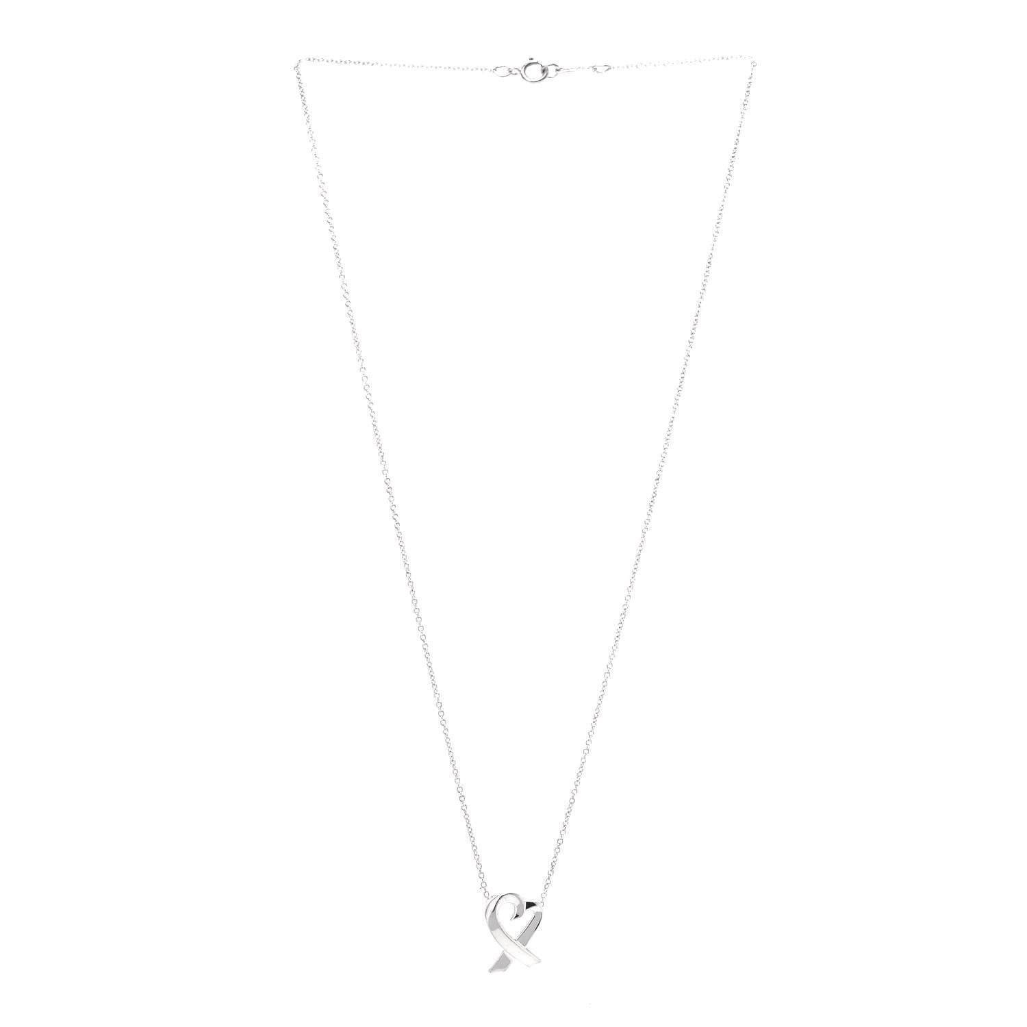 Tiffany Sterling Silver Small Paloma Picasso Loving Heart Pendant Necklace 3 of 6