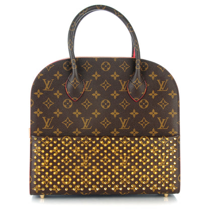Louis Vuitton Monogram Calf Hair Spikes Iconoclasts Christian Louboutin Tote Red 1 of 7