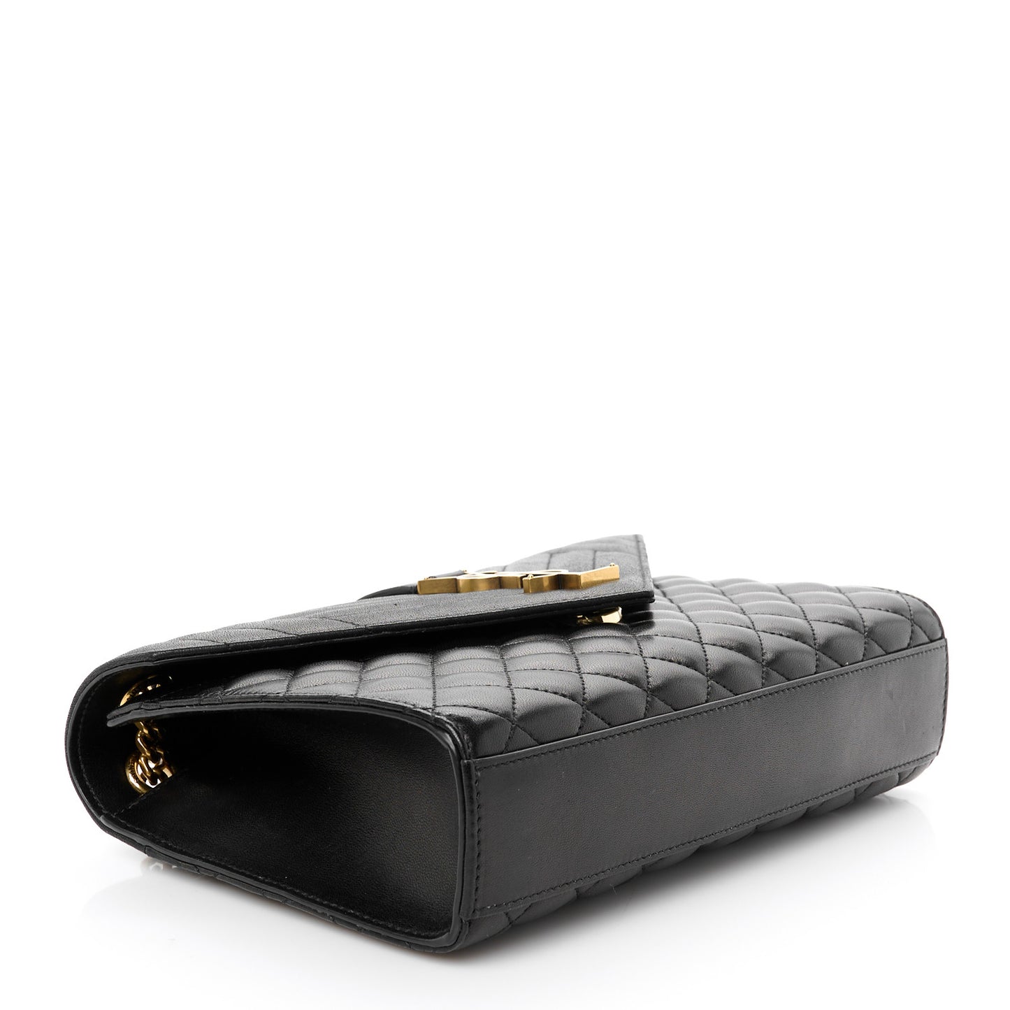 Lambskin Mixed Matelasse Triquilt Medium Monogram Satchel Black