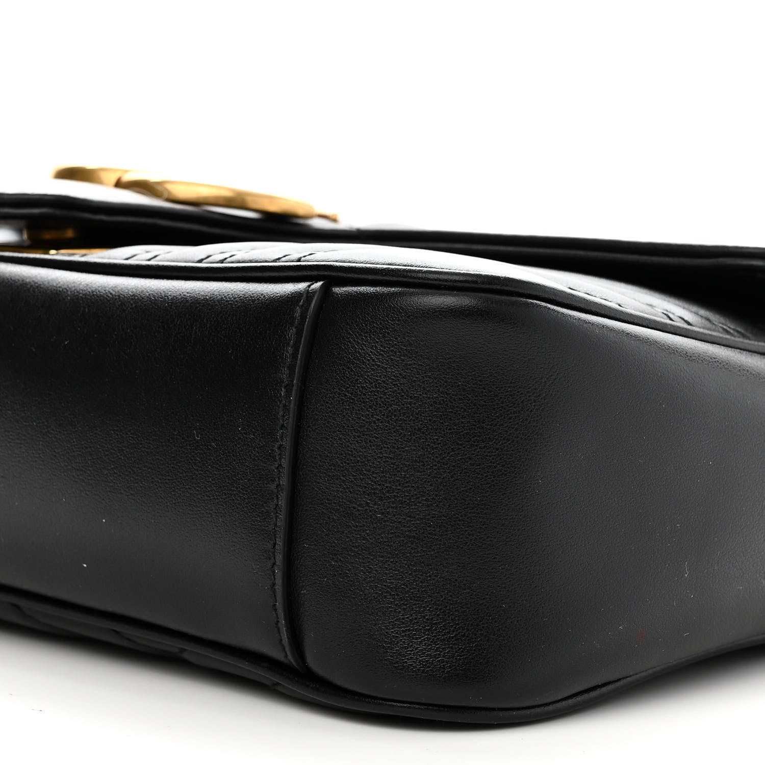Gucci Calfskin Matelasse Small GG Marmont Shoulder Bag Black 10 of 10