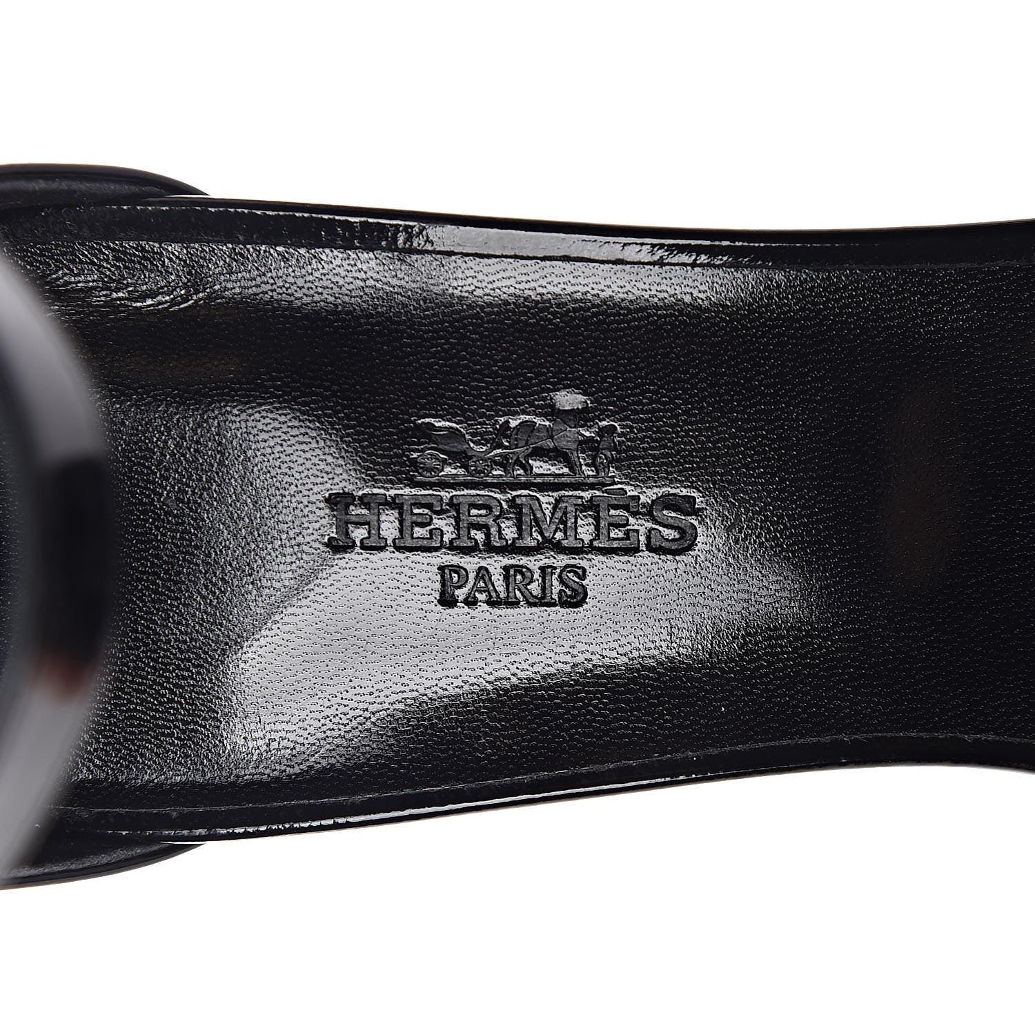 Hermes Patent Calfskin Madison 90 Sandals 37.5 Black 5 of 10