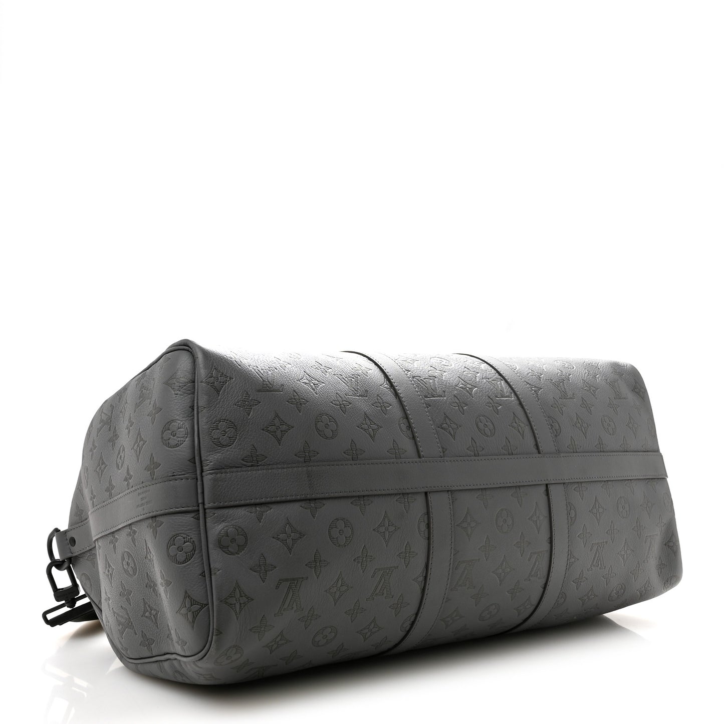 Calfskin Monogram Shadow Keepall Bandouliere 50 Anthracite gray