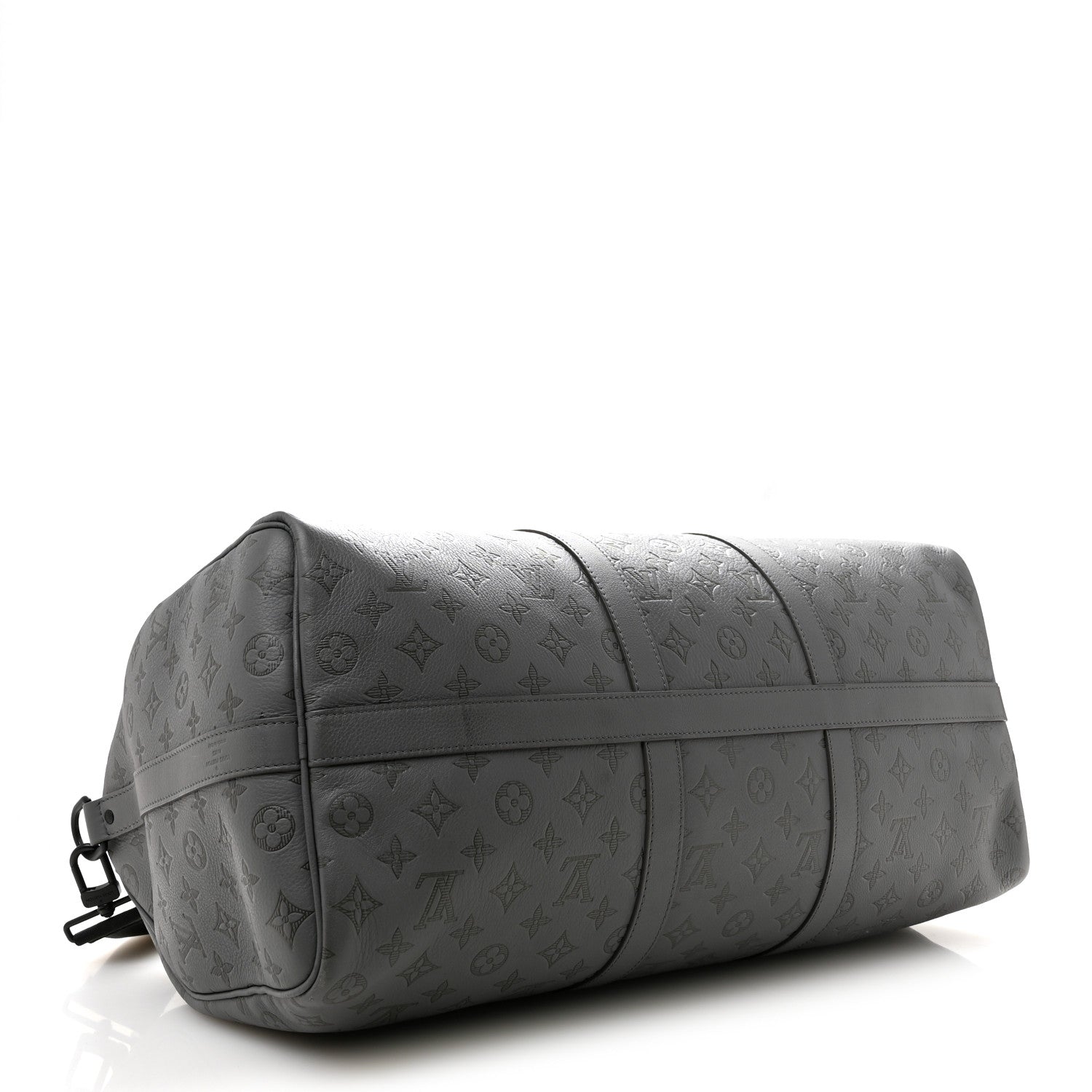 Louis Vuitton Calfskin Monogram Shadow Keepall Bandouliere 50 Anthracite gray 3 of 12