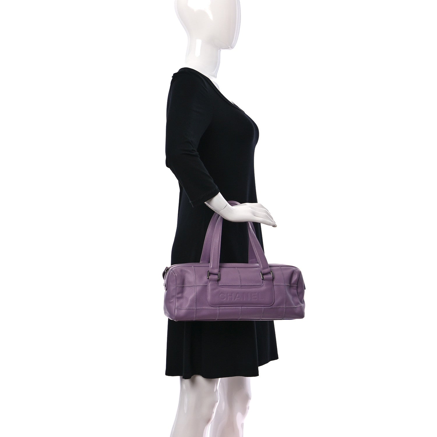 Chanel Caviar Square Stitched Tote Purple 1 of 11