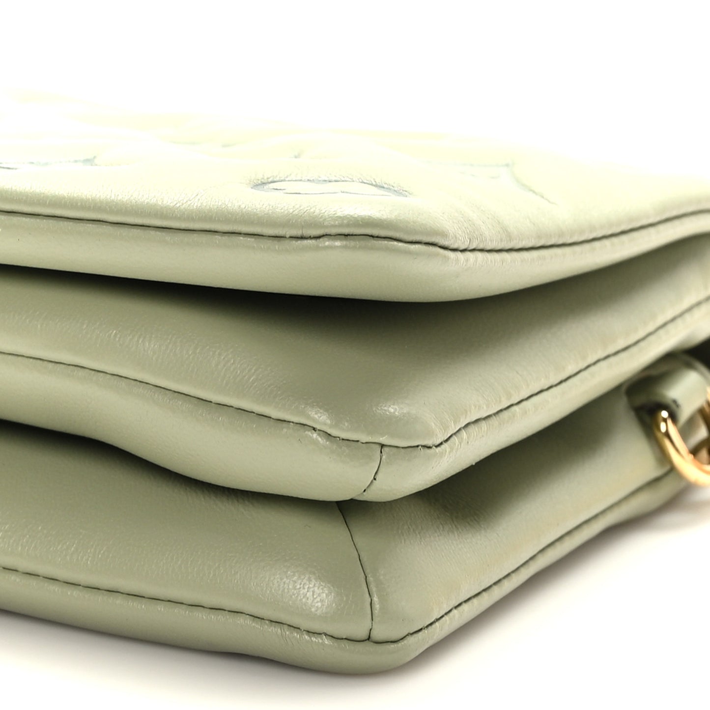 Lambskin Embossed Monogram Pochette Coussin Green