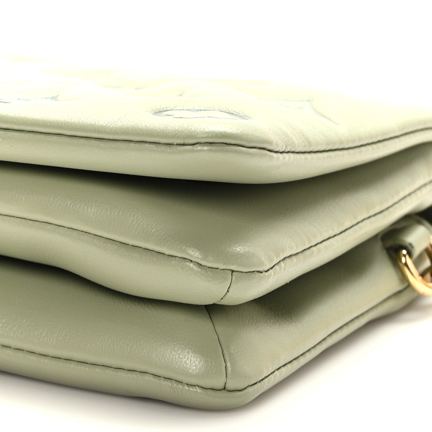 Louis Vuitton Lambskin Embossed Monogram Pochette Coussin Green 9 of 10