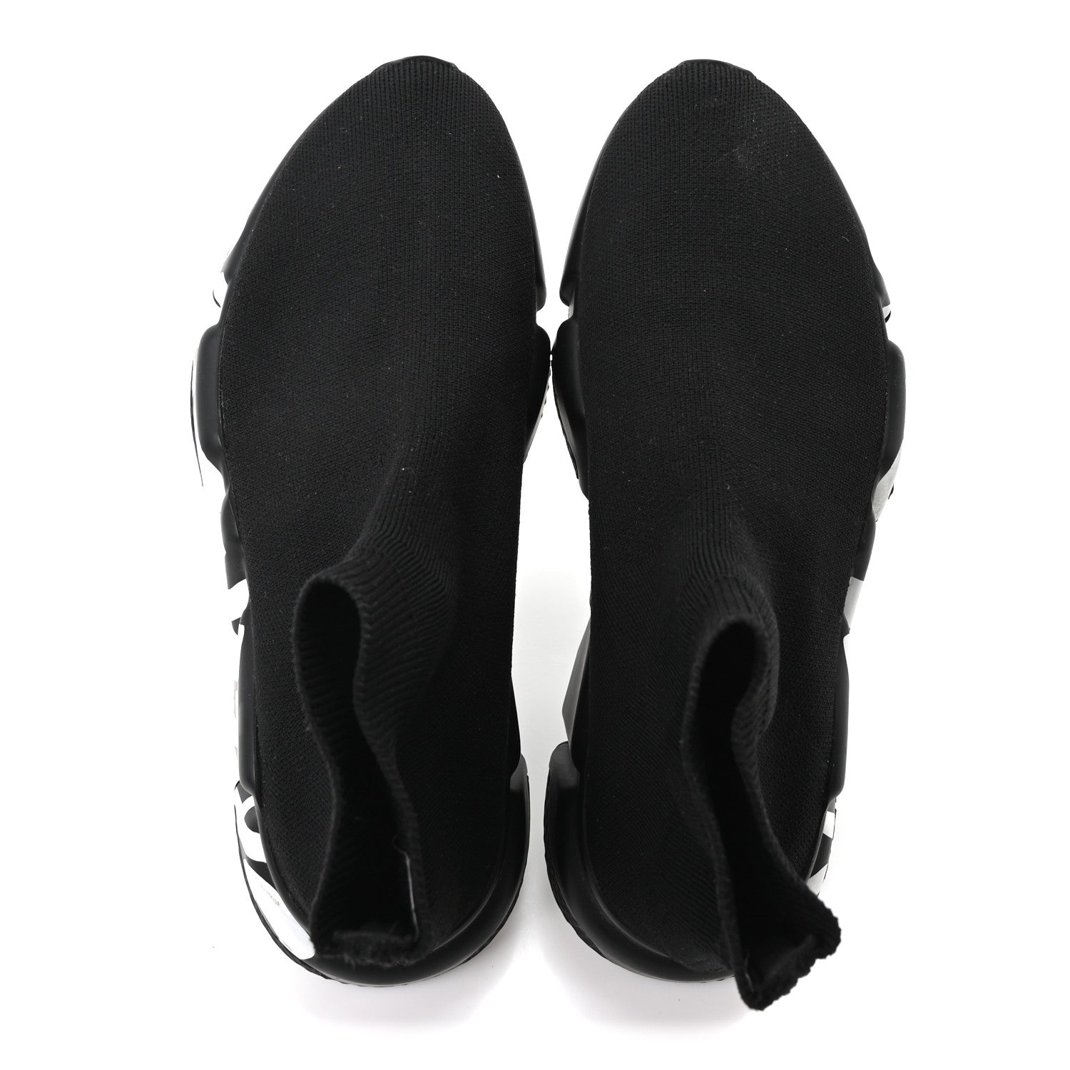 Balenciaga Neoprene Knit Womens Speed Graffiti Sneakers 38 Black White 2 of 8
