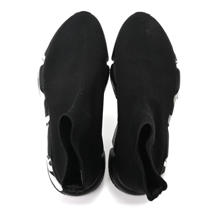 Balenciaga Neoprene Knit Womens Speed Graffiti Sneakers 38 Black White 2 of 8