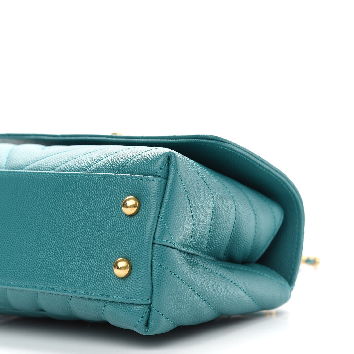 Chanel Caviar Lizard Embossed Chevron Quilted Mini Coco Handle Flap Green 9 of 9