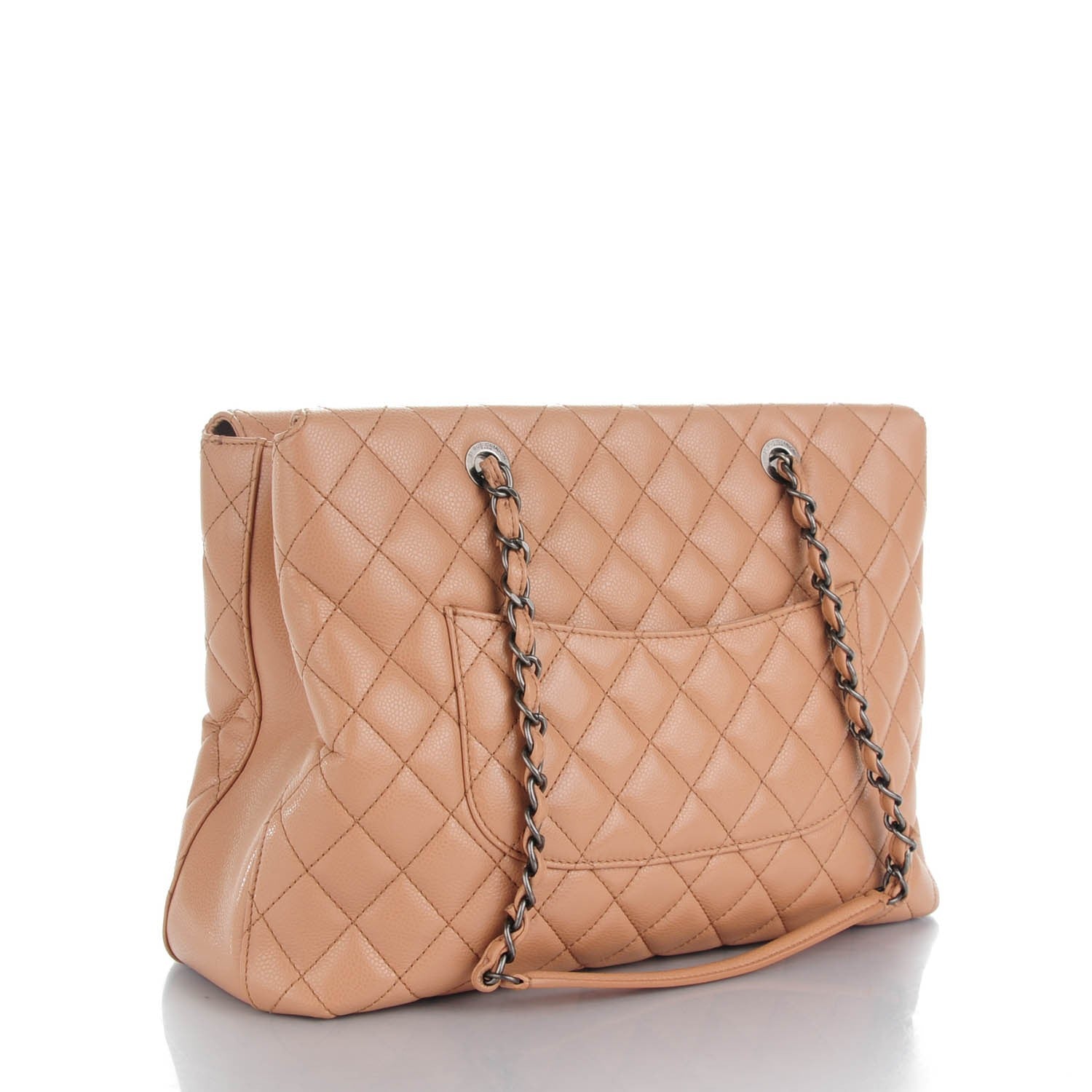 Chanel Caviar Quilted Large City Shopping Tote Beige 3 of 9
