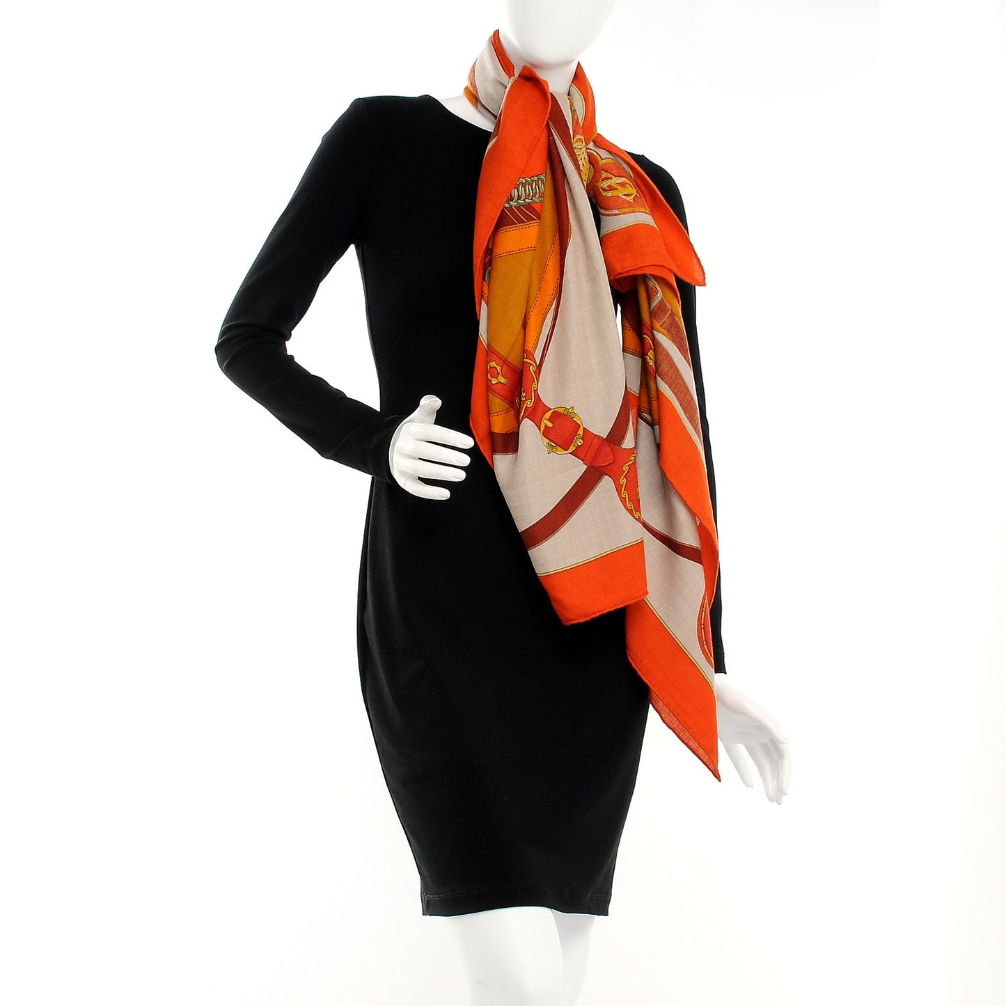 Cashmere Silk La Promenade Du Matin Shawl 140 Orange Naturel Ocre