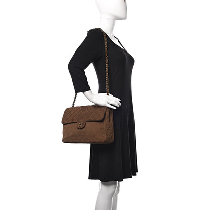 Chanel Suede Quilted Jumbo Single Flap Brown 2 of 21